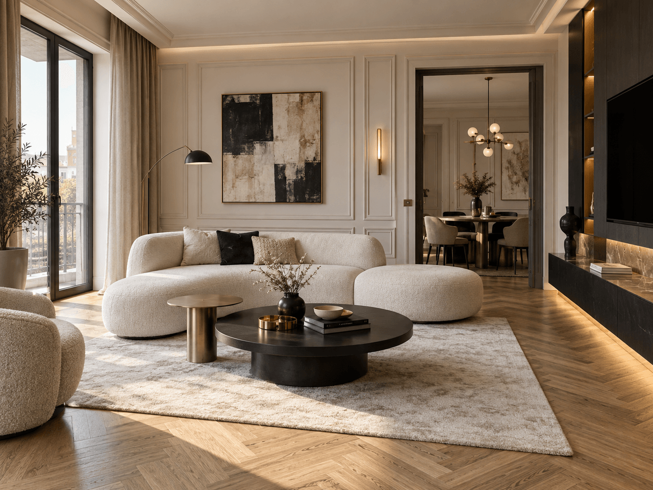 Living renovat cu finisaje premium