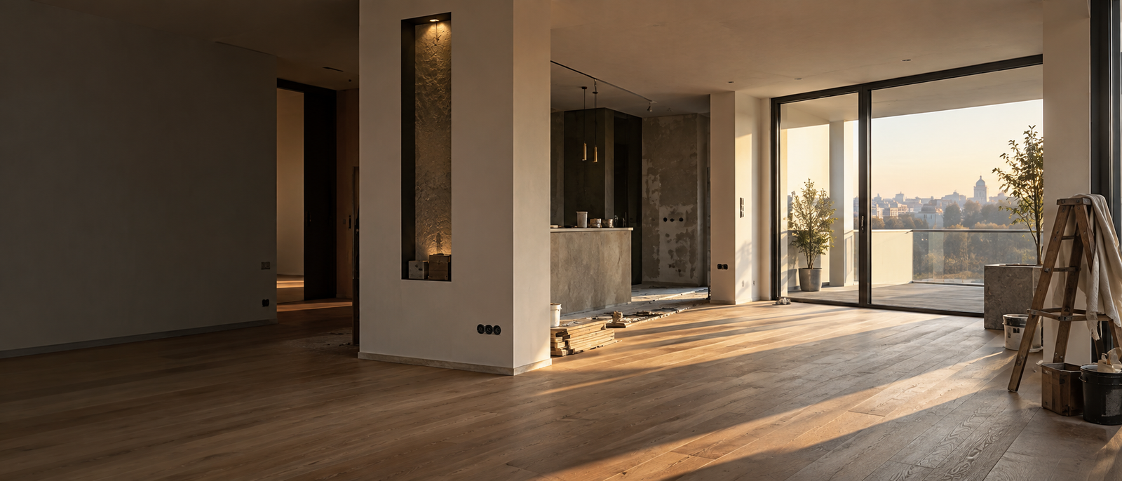 Interior modern aflat în renovare